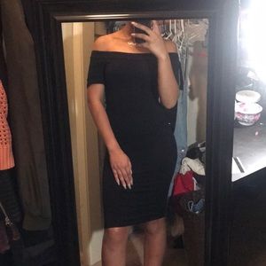 Black off shoulder dress